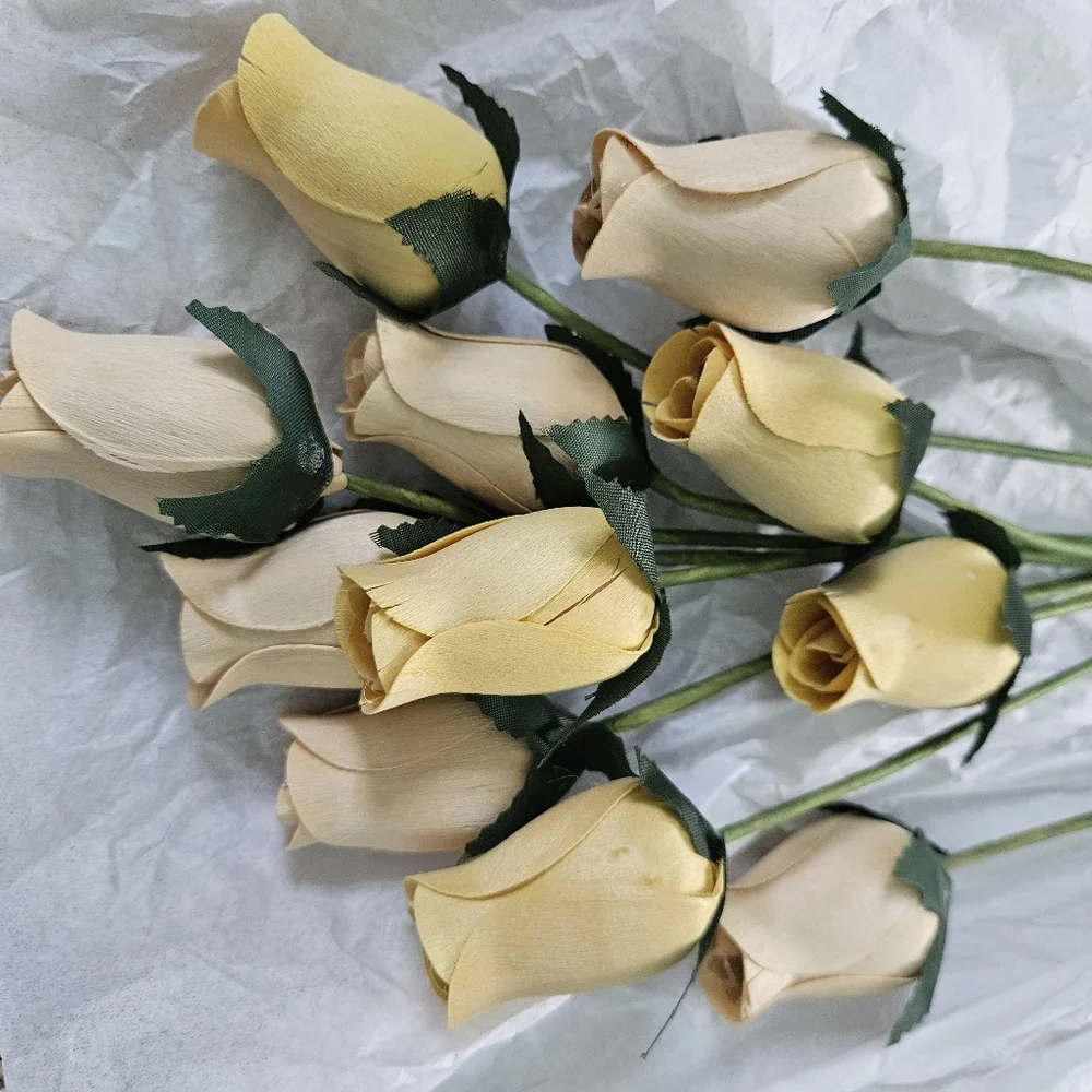 Faux Long Stem Yellow Roses